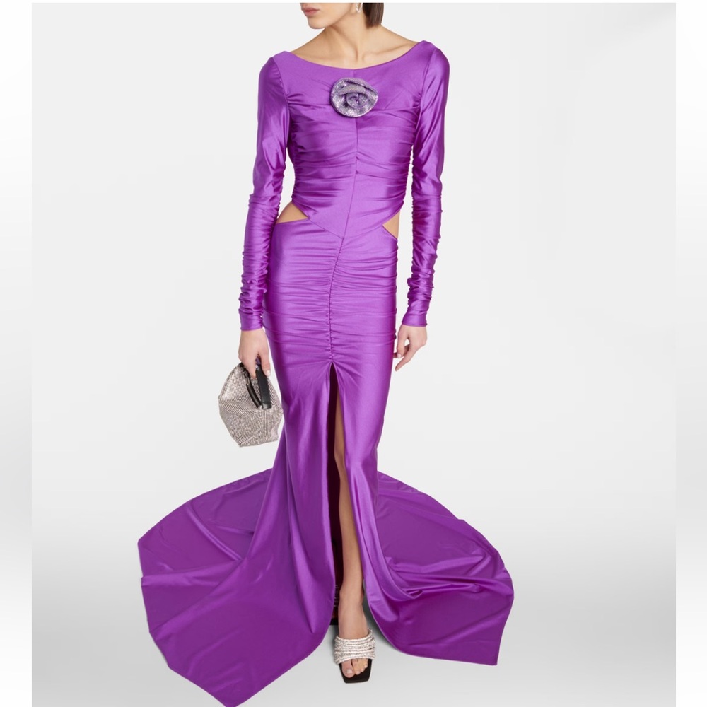 Giuseppe di Morabito cutout purple maxi dress